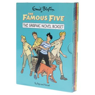 The Famous Five Graphic Novel 4 Books Collection Box Set By Enid Blyton(Five Go to Smuggler's Top, Five Run Away Together, Five Run Adventuring Again & Five on a Treasure Island)